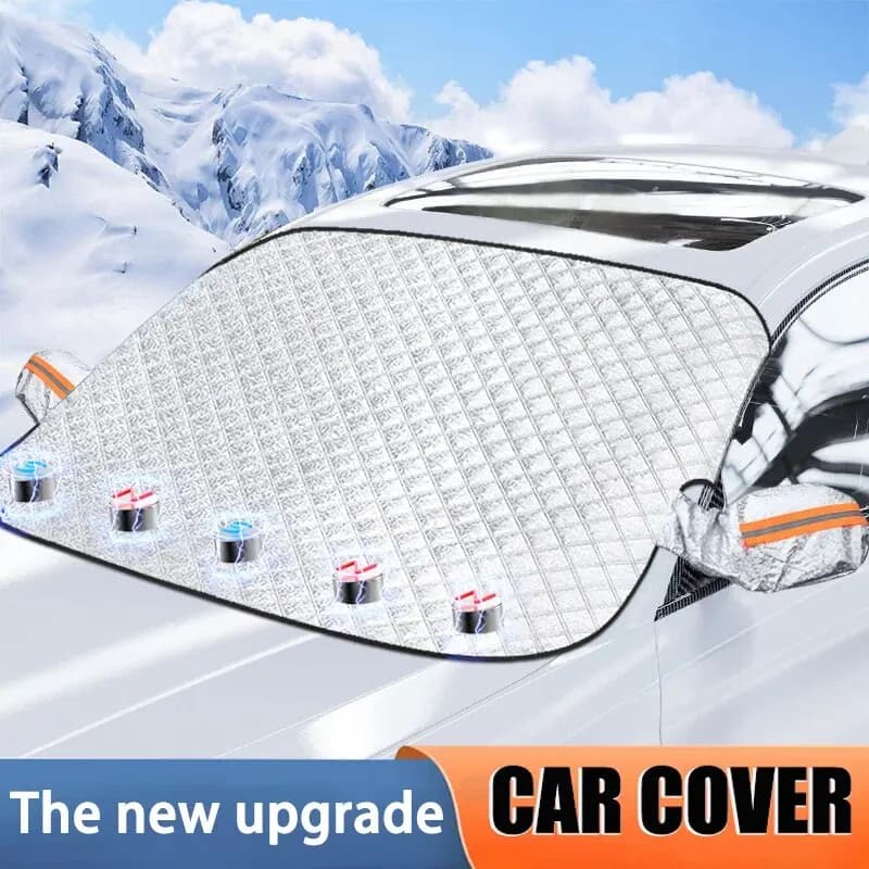 Copertura Antineve per Parabrezza Auto, Protezione Anti-Gelo e Anti-UV con Striscia Riflettente, Copri Specchietti, Protezione per Tutte le Stagioni