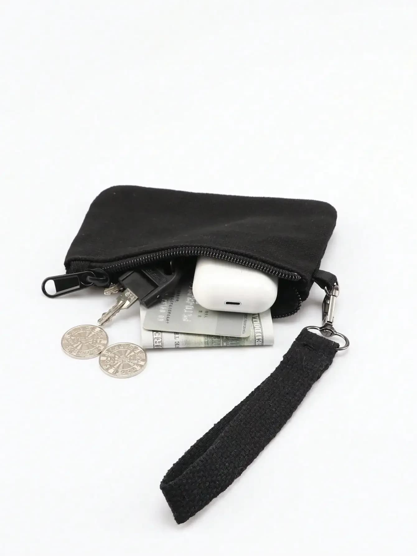 Portamonete spesso da 1 pezzo, piccola borsa a mano per monete, chiavi, carte, mini pochette da portare a mano