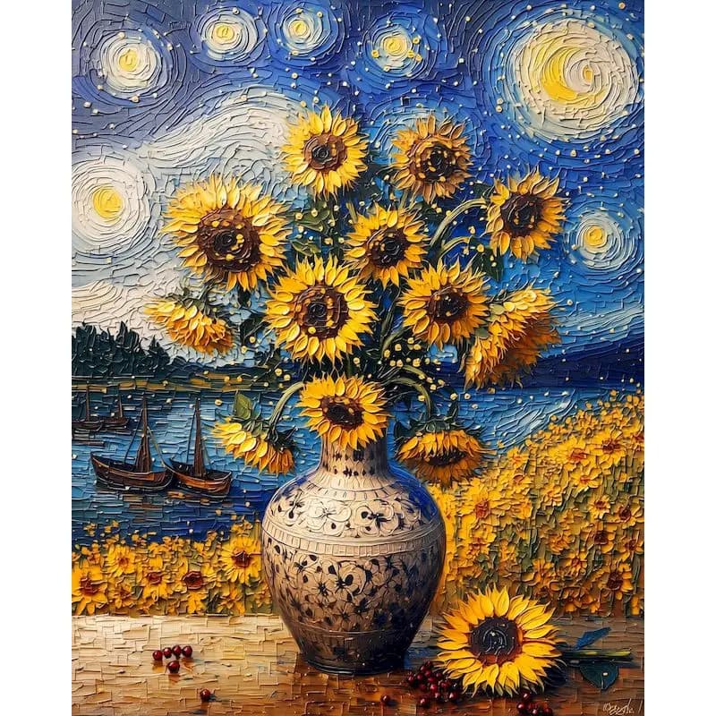 GATYZTORY Sunflower Painting By Numbers Frameless Diy Gift Scenery Crafts Gift Handicraft Art Acrylic on Canvas Paints