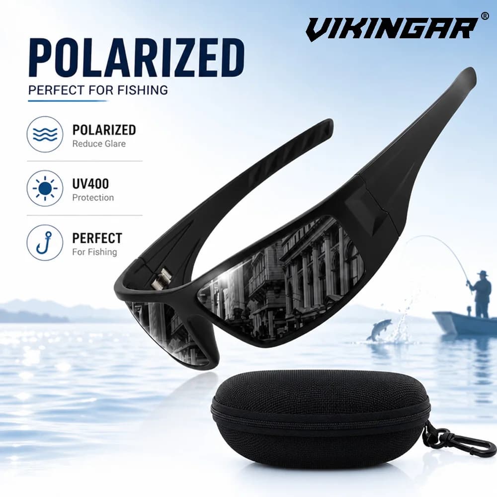 VIKINGAR TAC UV400 Occhiali da sole da pesca antiabbagliamento resistenti agli urti Occhiali da sole per sport all'aria aperta per uomo Occhiali da pesca ed escursionismo