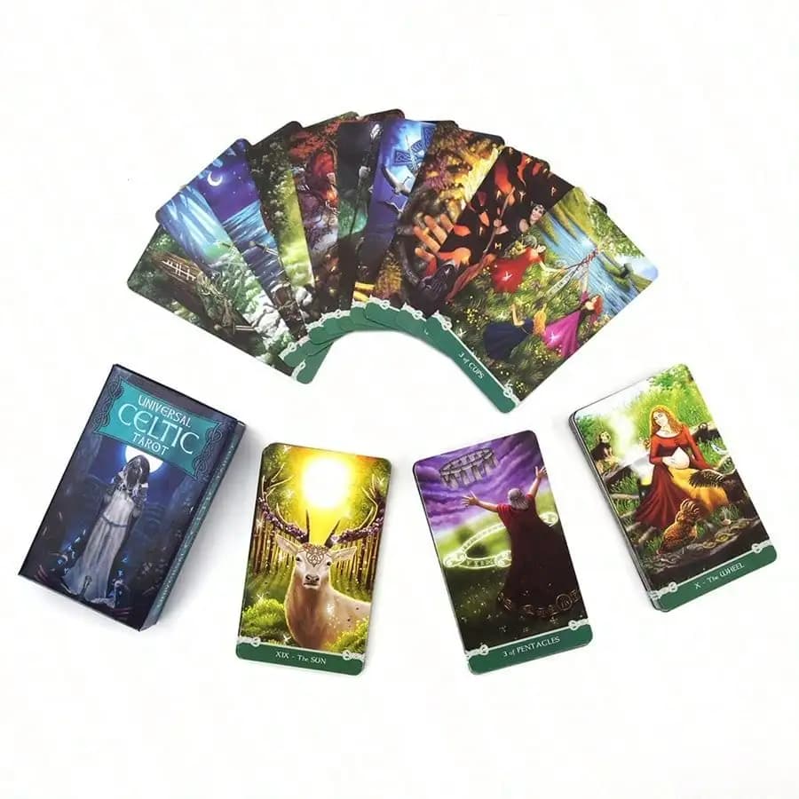 Mazzo di tarocchi celtici universale Gioco da tavolo per feste per il tempo libero Carte Oracle di profezia di predizione del futuro