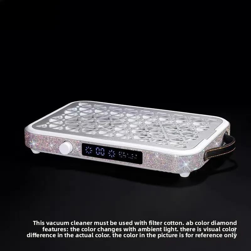 Aspiratore per unghie ultra-sottile e silenzioso con doppia turbina, grande potenza di aspirazione, filtro per polvere, con inserti diamantati