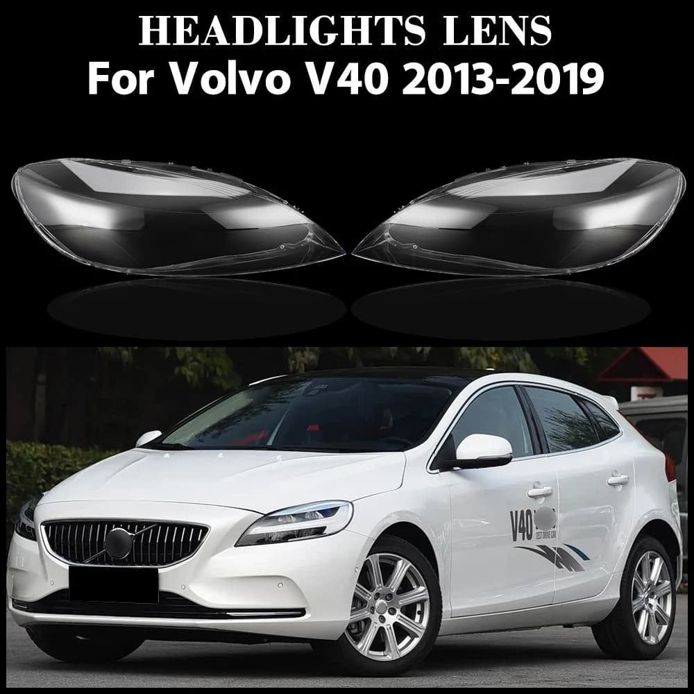 For Volvo V40 2013 2016 2015 2016 2017 2018 2019 Front Headlamp Cover Transparent PC Lampshade Headlight Shell Lens Plexiglass