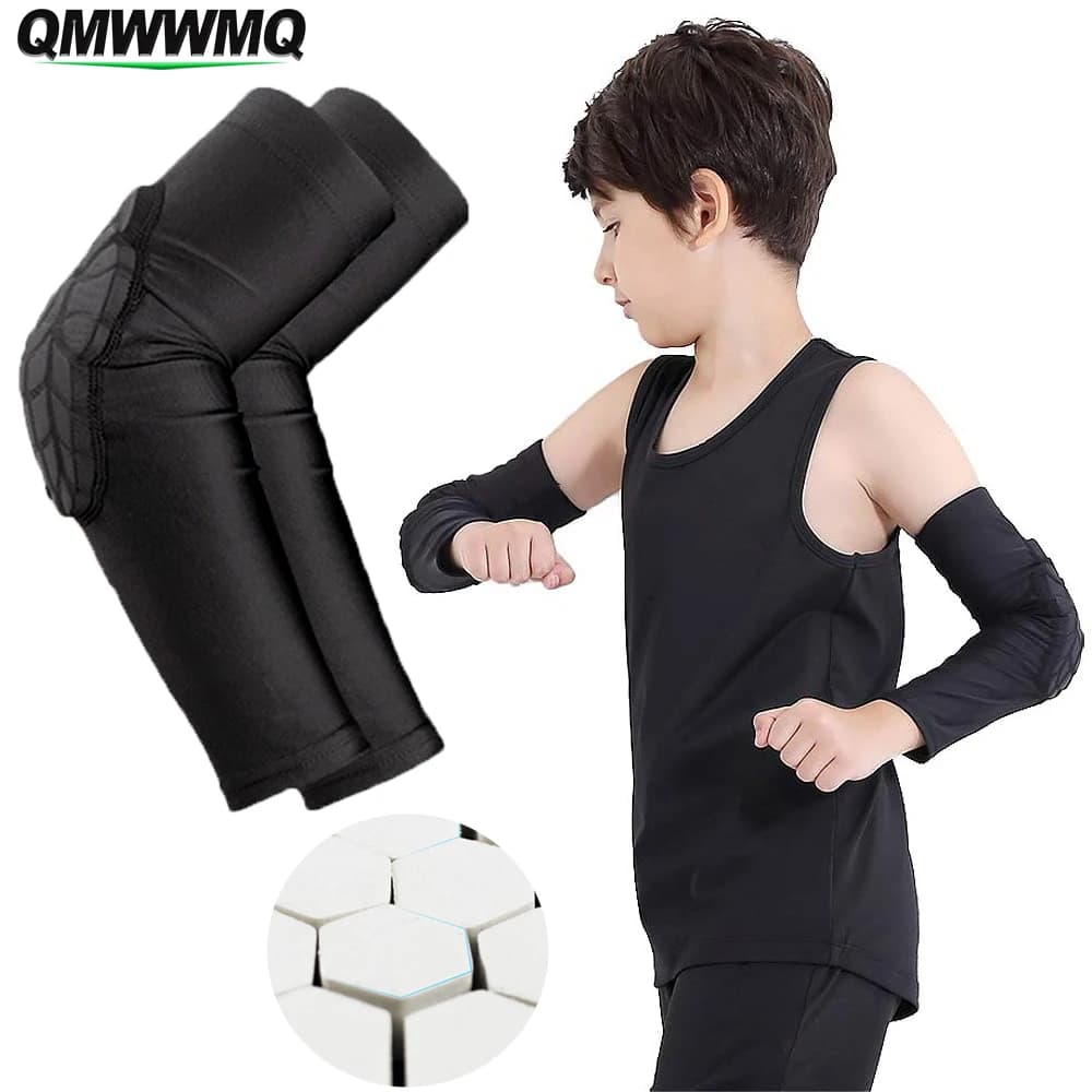 1 pz/2 pezzi braccioli da pallavolo per bambini - protezione per gomito protettiva per armatura di compressione per ragazzi e ragazze per calcio basket tennis