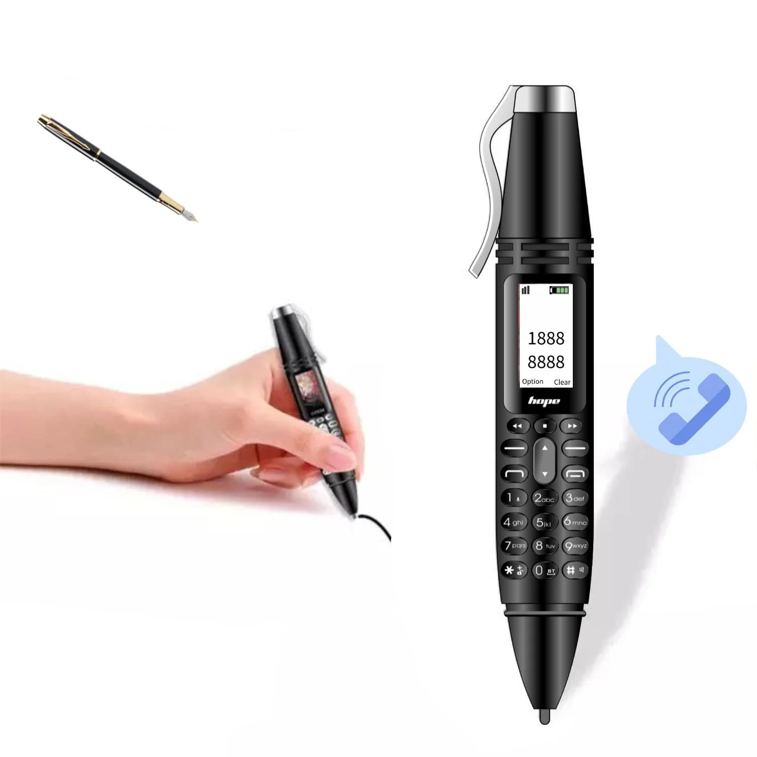 Divertente telefono carino con funzione penna Due sim Magic Voice BT Dial Forma speciale Mini telefono cellulare Fotocamera FM 2G GSM Portatile economico