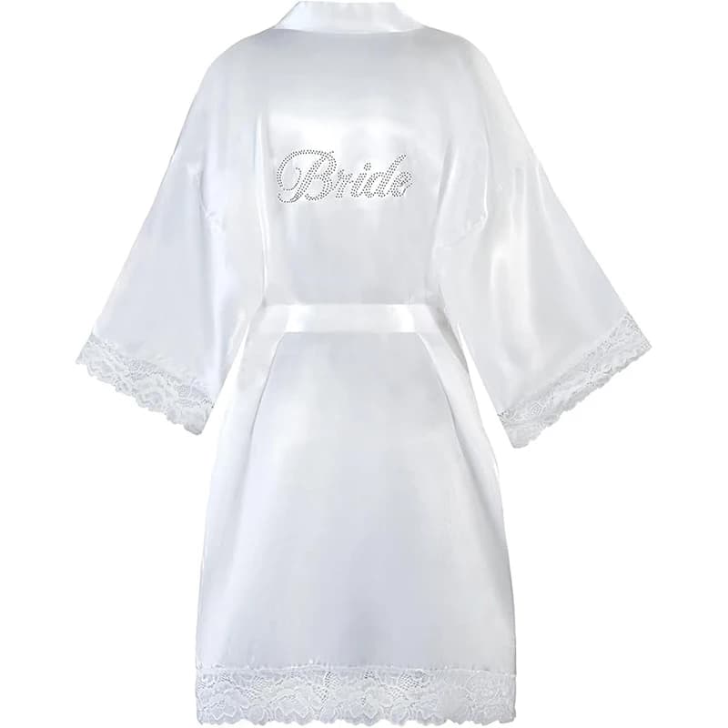 Bride Robe Bridal Robe Bride Satin Silk Bathrobe Sleepwear Getting Ready Outfits for Wedding Day