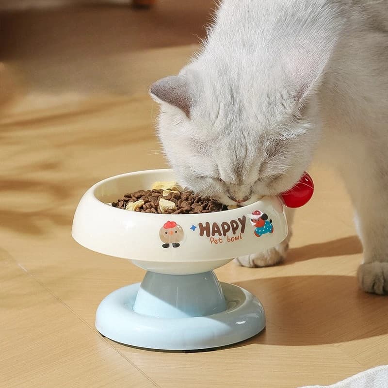 Cat Bowl,Cat Food Bowl,Feeding Bowl,Stainless Steel, Dog Tableware, Anti-slip, No Tipping, Protects Cervical Vertebrae, Pet Bowl