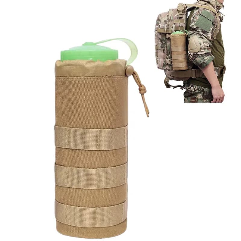 Tactical Molle borsa per bottiglia d'acqua campeggio all'aperto escursionismo porta coulisse tasca multifunzione per riporre le bottiglie