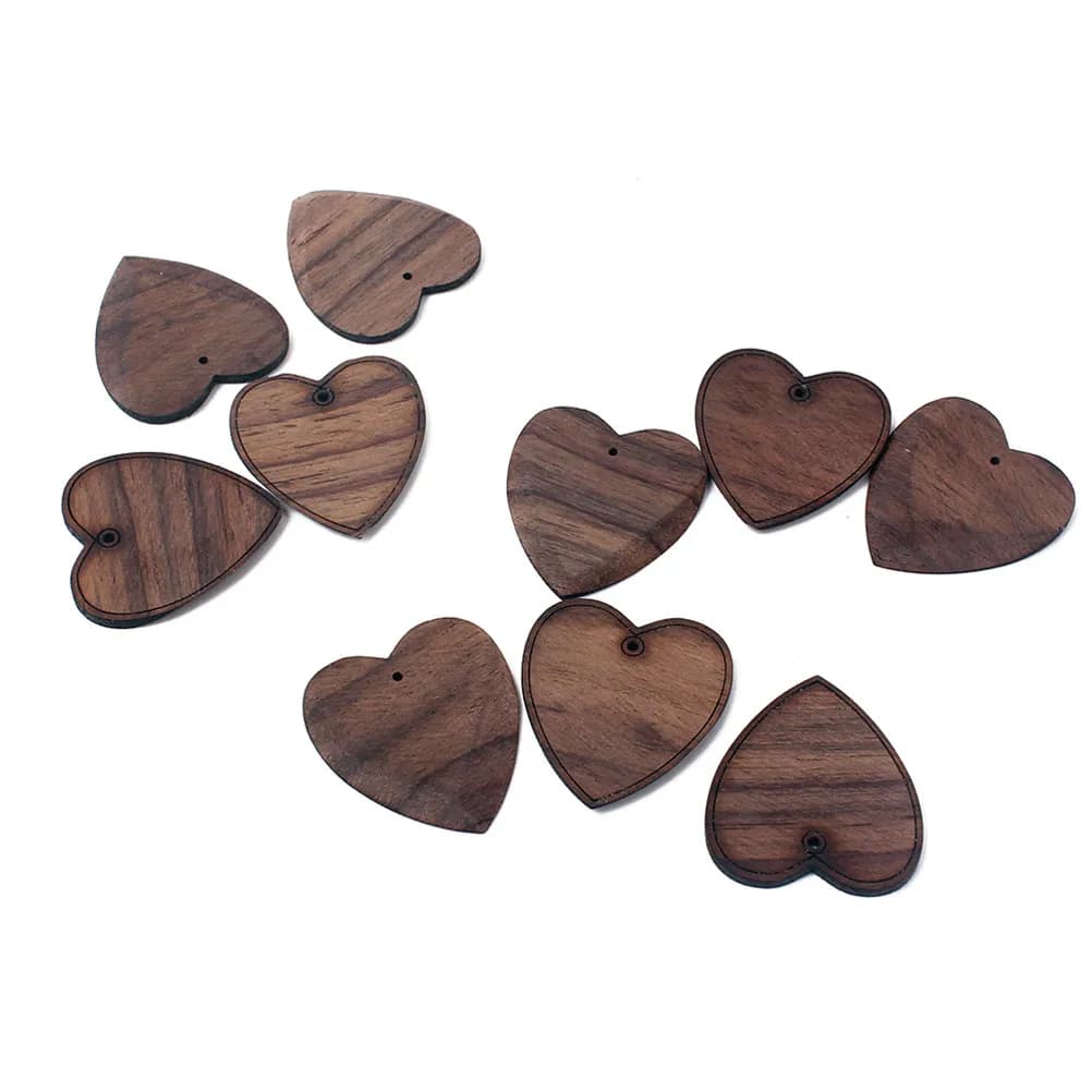 10 Pezzi Plettri a Forma di Cuore in Palissandro Flessibili per Chitarra, Basso e Ukulele