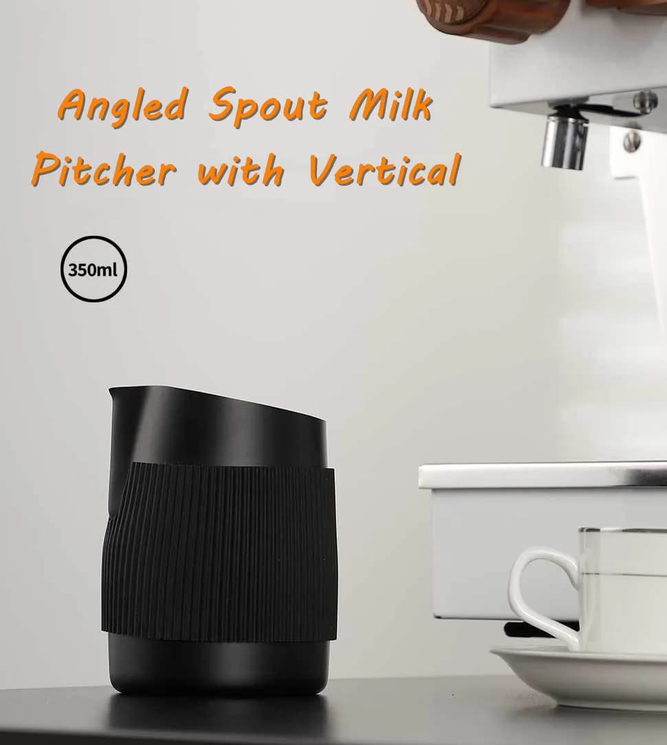 Magpie Handleless Milk Frothing Jug Milk Pitcher 350 ML Milk Frother Steamer Cup Stainless Steel Espresso Cup Sharp Spout