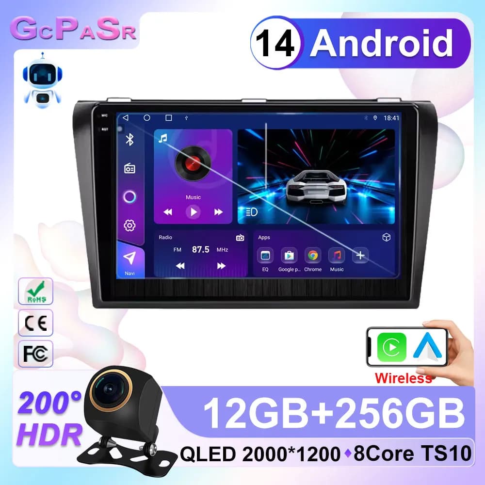 Autoradio Per Mazda 3 2004 2005 2006 2007 2008 2009 Multimediale Android 15 Lettore Carplay Stereo GPS 4G 2 din DVD BT Unità Principale