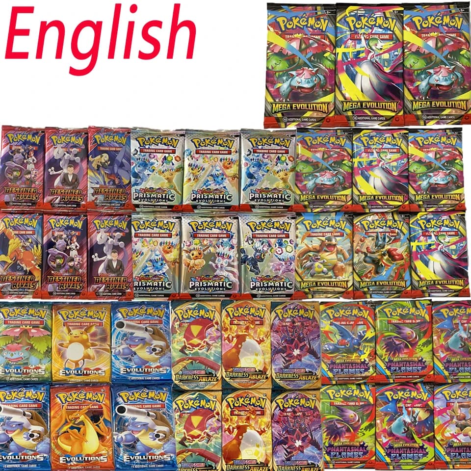 IN Magazzino 30-60 Pz/set Inglese TCG: Ecarlet & Violet Etsncelles Astral Radiance Obsidian Flames Booster Card Pokemones Gioco di Carte