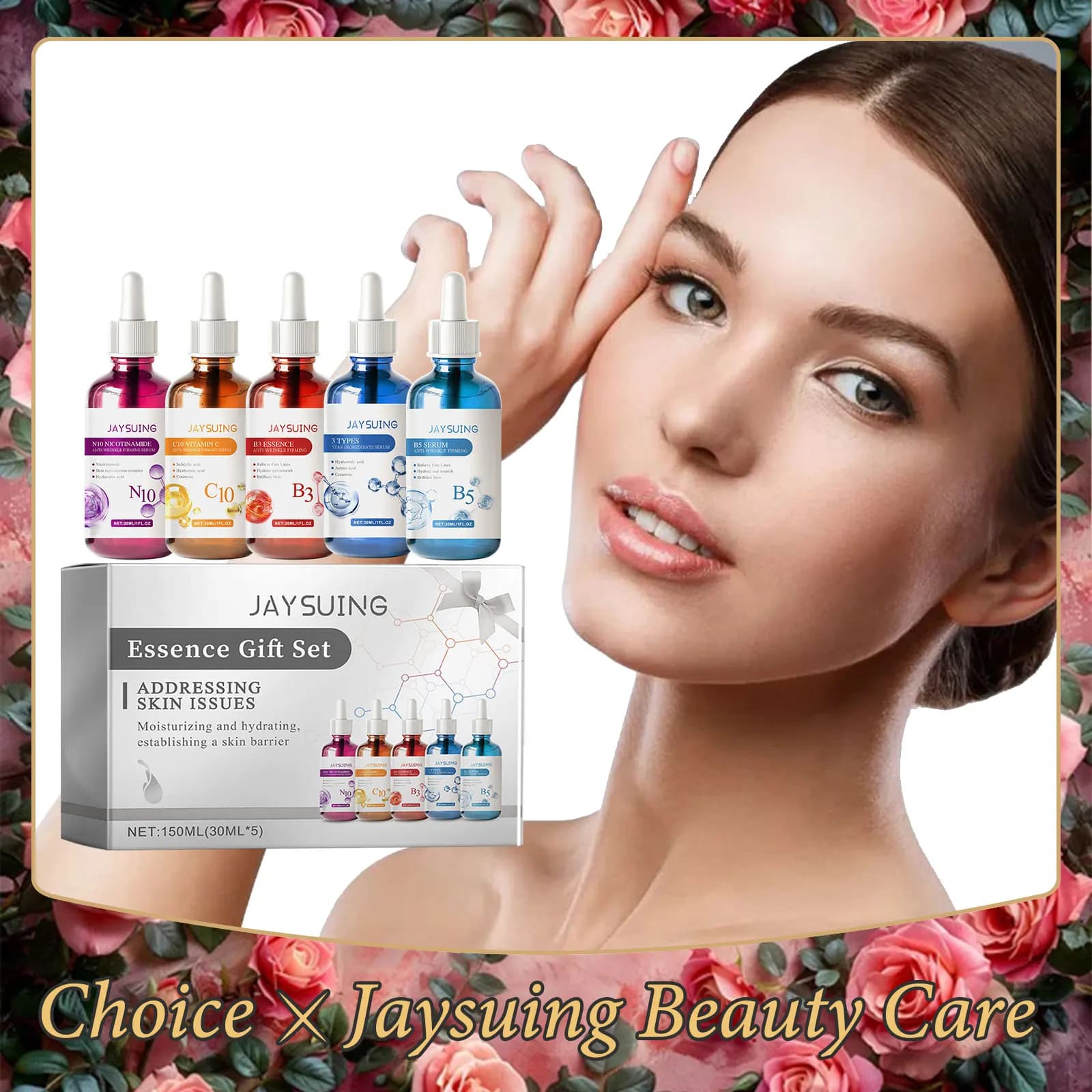 Serum Gift Set for Face Skin Care Hydrating Nutrient Dissolvency Thin Lines Rassodante Rughe Illuminate Skin Tone Set of Essences for Smooth Face
