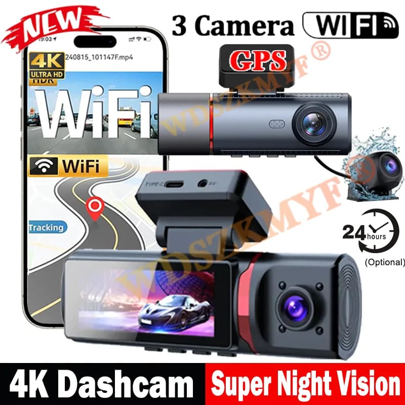 4K WIFI APP GPS Dash Cam for Car 2/3 Goal 1080P Car DVR Video Camera for Vehicle Night Car Accessories