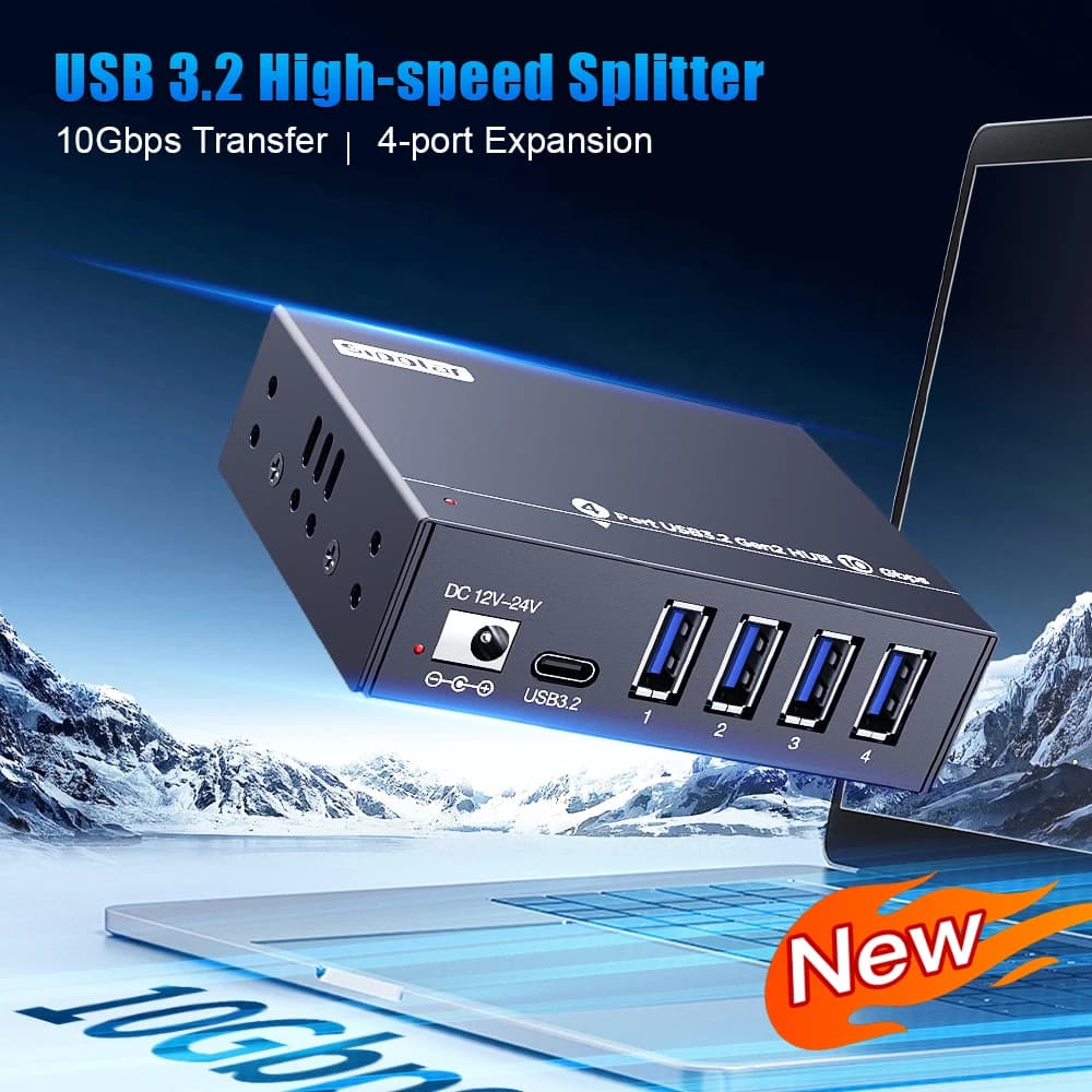 A-4U32M1 4 Port USB 3.0 Hub 10Gbps Phone Charging Kiosk Portable Charging Stations USB Splitter