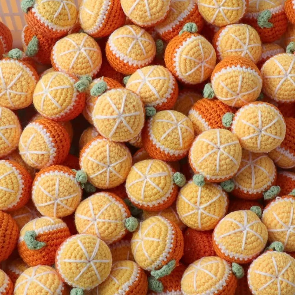 Fruit in Lana Cartoon, Sunflower Orange, Strawberry Woven, Artificial fruit in wool, Strawberry to Crochet