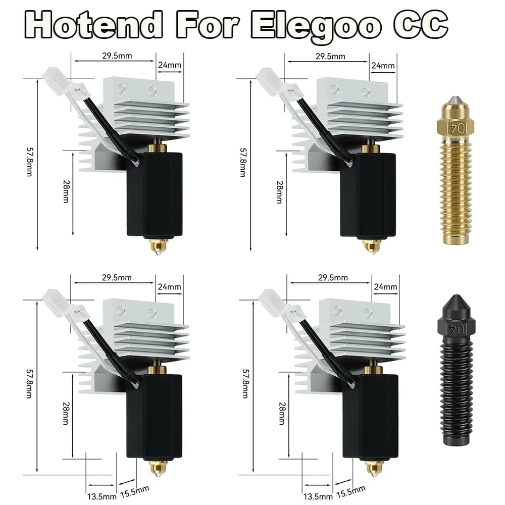 24V 60W Hotend Kit Per Elegoo C C Stampante 3D Hot End Asta di Riscaldamento In Ceramica Ugello Bimetallico Per Elegoo CC Testina di Stampa J-testa