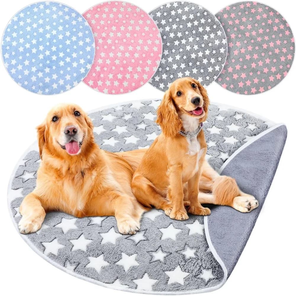 4 cuscinetti rotondi lavabili per addestramento di animali domestici, tappetino da letto per cani e gatti antiscivolo impermeabile per cuccia a casella (48 pollici)