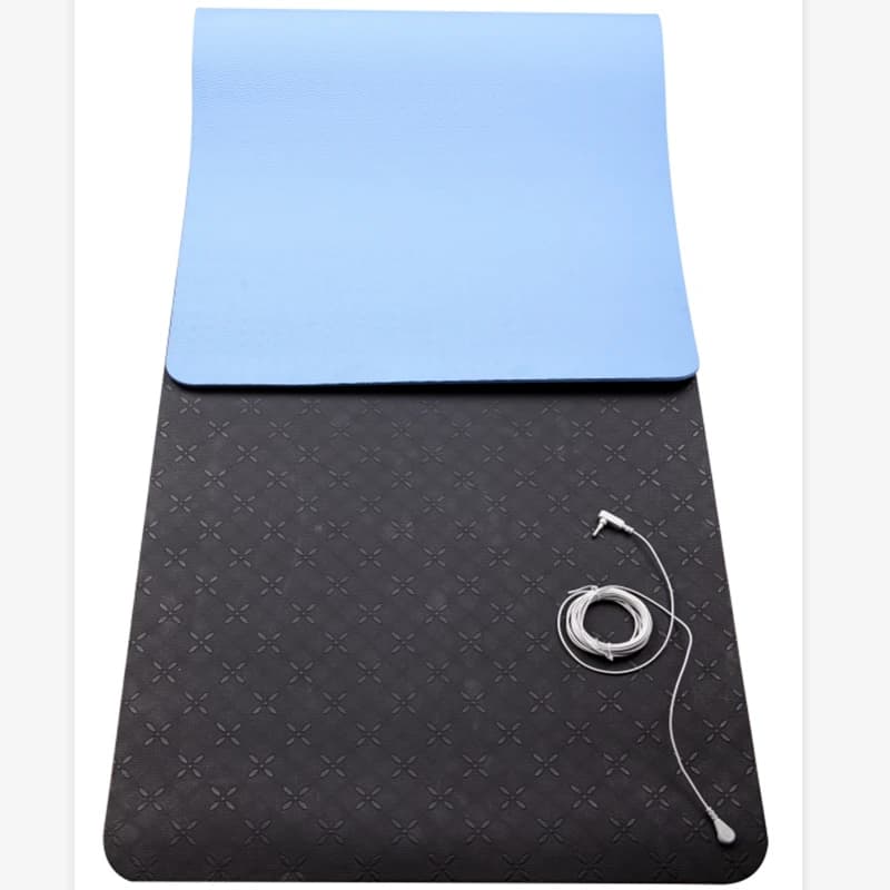 Wellness Safety Eco-Friendly Rubber Grounding Yoga Mat Non-Slip ESD Anti-Static Conductive Blue/Green Home Exercise Flooring