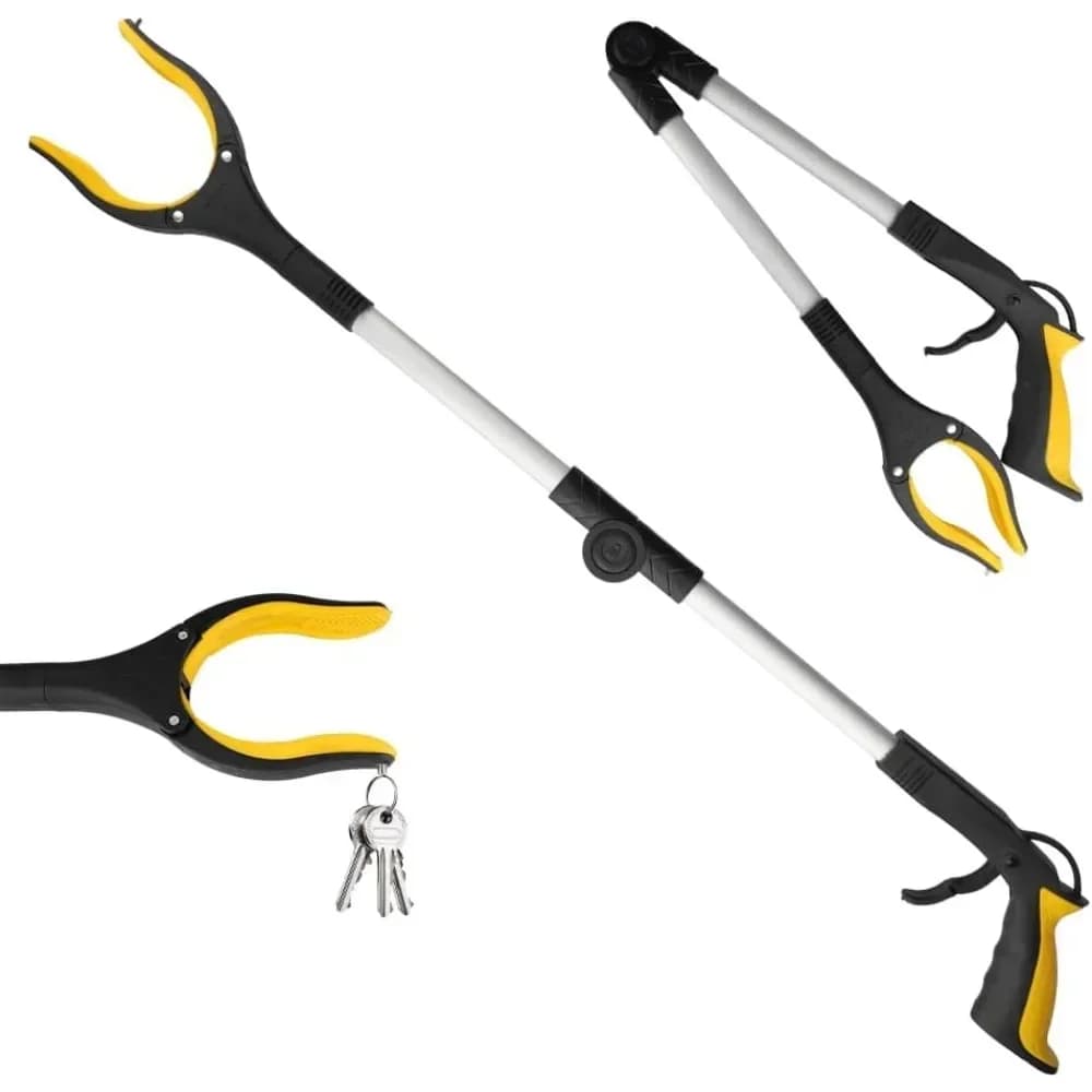 2025 Pinza raccoglitore telescopico, pinza telescopica, pinza raccoglitore di rifiuti, utilizzata per raccogli rifiuti e detriti (giallo, 80 cm)