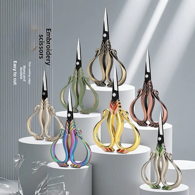 Stainless Steel Stork Embroidery Scissors Small Cross Stitch Thread Snips for Sewing Needlework Crafting DIY