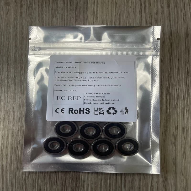 8/10/12PCS 625RS 5x16x5mm Cuscinetto a sfere in miniatura per apparecchiature di automazione industriale, stampanti 3D e dispositivi indossabili intelligenti 625