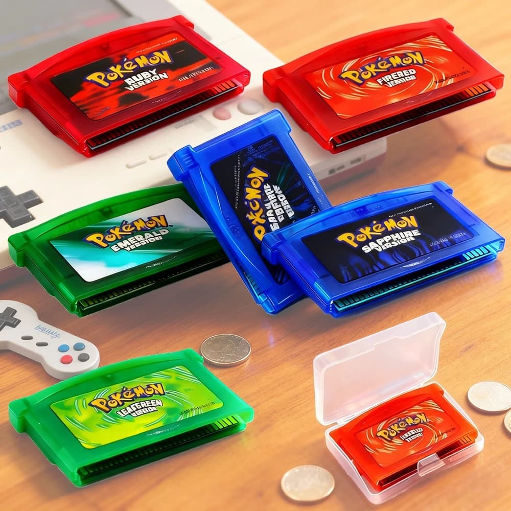 Pokemon GBA Serie di giochi Cartuccia per videogiochi a 32 bit Scheda console EMERALD FIRERED LEAFGREEN RUBY SAPPHIPE
