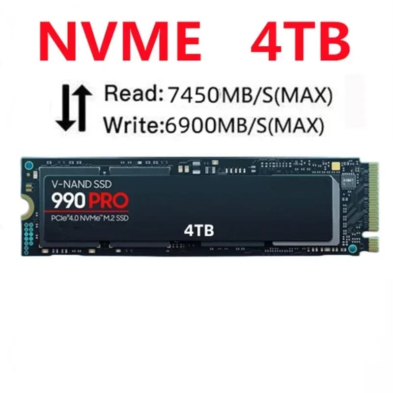 990 PRO M.2 2280 NVMe SSD PCIe Gen4 High Speed Solid State Drive 2TB 4TB Internal Storage For PS5 Laptop Desktop Computer