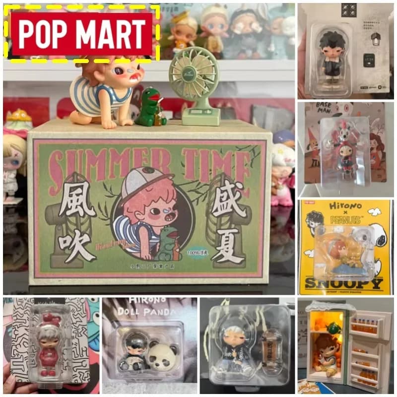 Genuino pop mart hirono serie di carte sospese mercato galleggiante vivente scatola cieca selvaggia figurine anime da collezione ornamento da tavolo