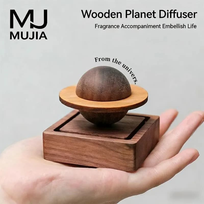 Diffusore di fragranze creativo a forma di piccolo pianeta, diffusore di profumo per interni auto, diffusore di fragranze artigianale in legno per oli essenziali.