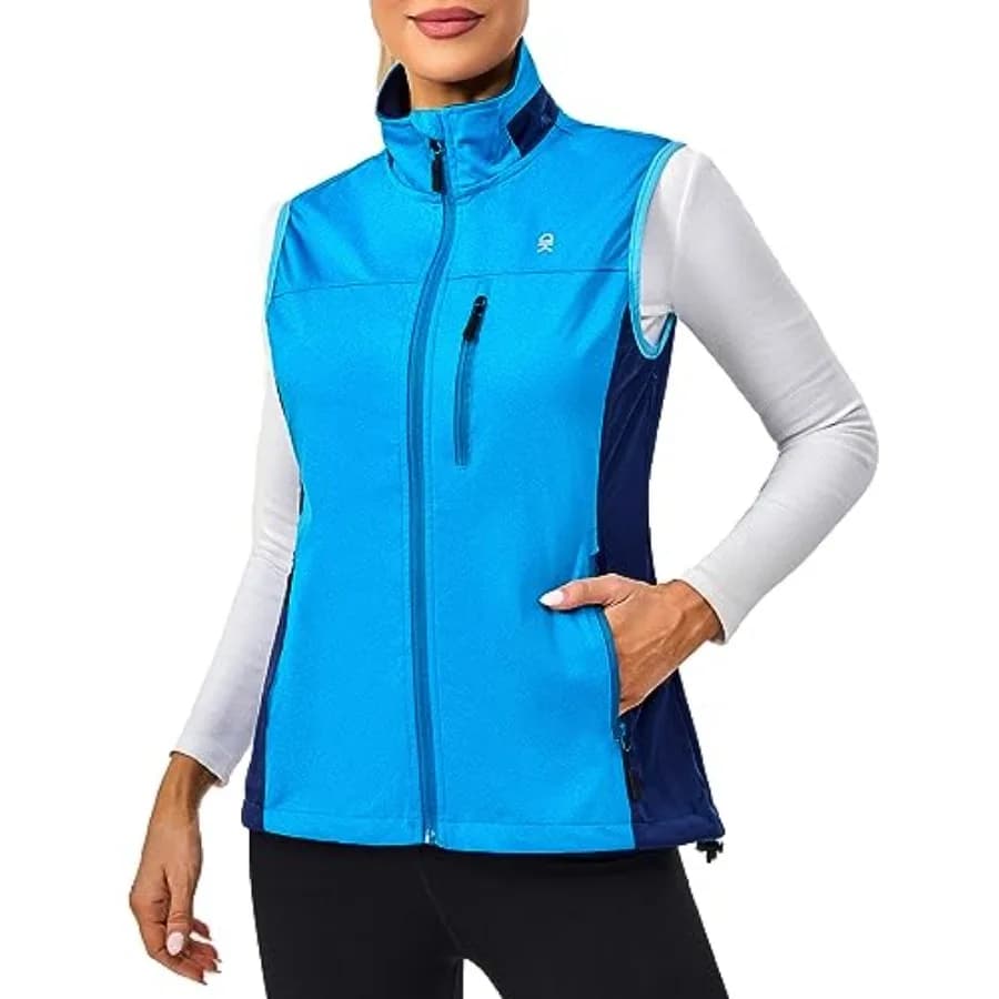 Lightweight Cycling Vest Windproof Sleeveless Jacket for Women Water-Repellent Stretch Vest for Running