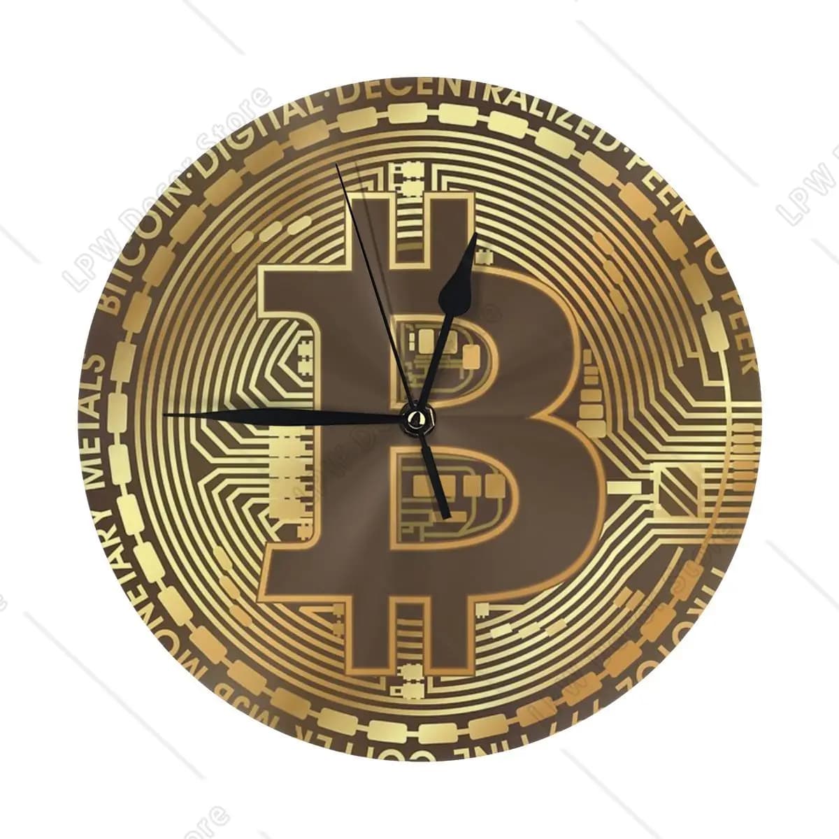 Orologio da parete Bitcoin, decorazione per la stanza, orologio rotondo, ornamento indispensabile
