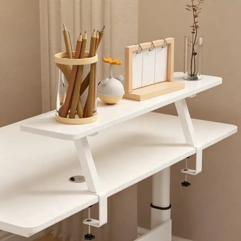 Height Increasing Storage Rack Desk Extension Shelf Monitor Riser Organizer Stand White Desktop Bookshelf for Children's Study