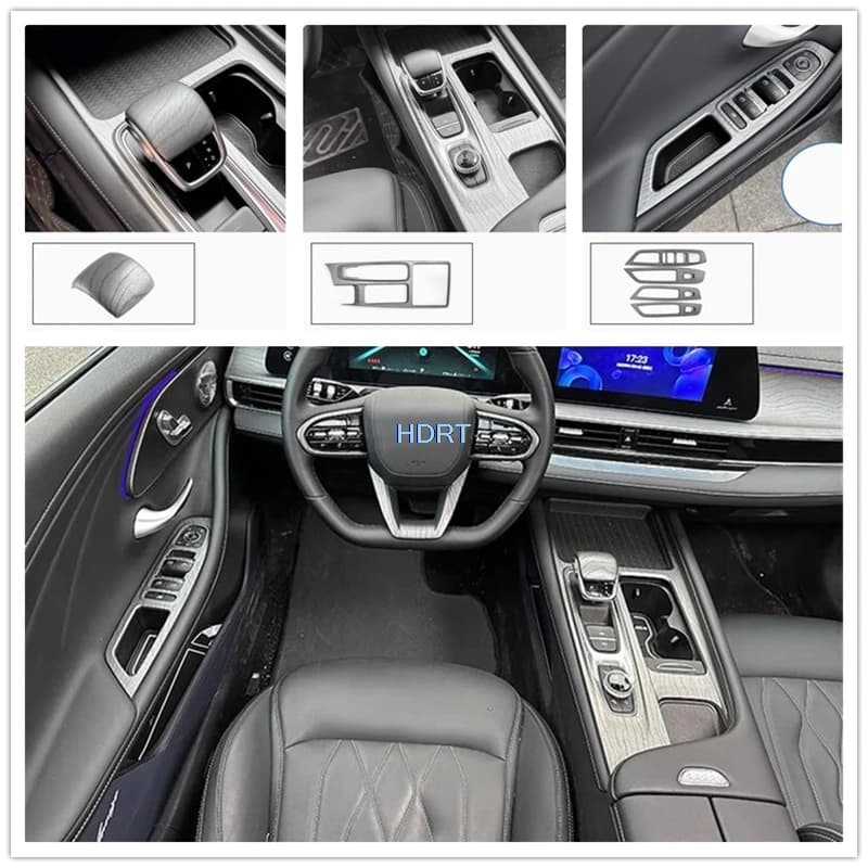 Car Styling Gear Shift Head Lift Switch Air Cover Panel for Chery Arrizo 8 2022 + interiors in fishing wood