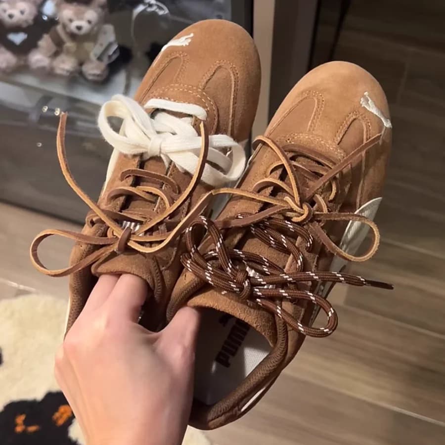 Dopamina 5MM Lacci rotondi ispessiti Lacci per scarpe a pois obliqui Decorazione fai da te Scarpe da ginnastica Tela Scarpe da allenamento in pelle casual DE