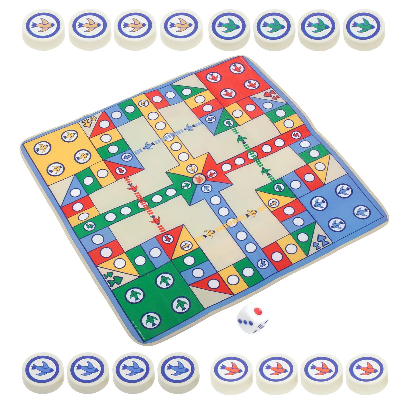 Set da gioco Flying Chess con tappetino 82x82 cm, include tappetino e 16 pezzi, gioco da tavolo educativo e divertente per famiglie, genitori, figli, feste e viaggi