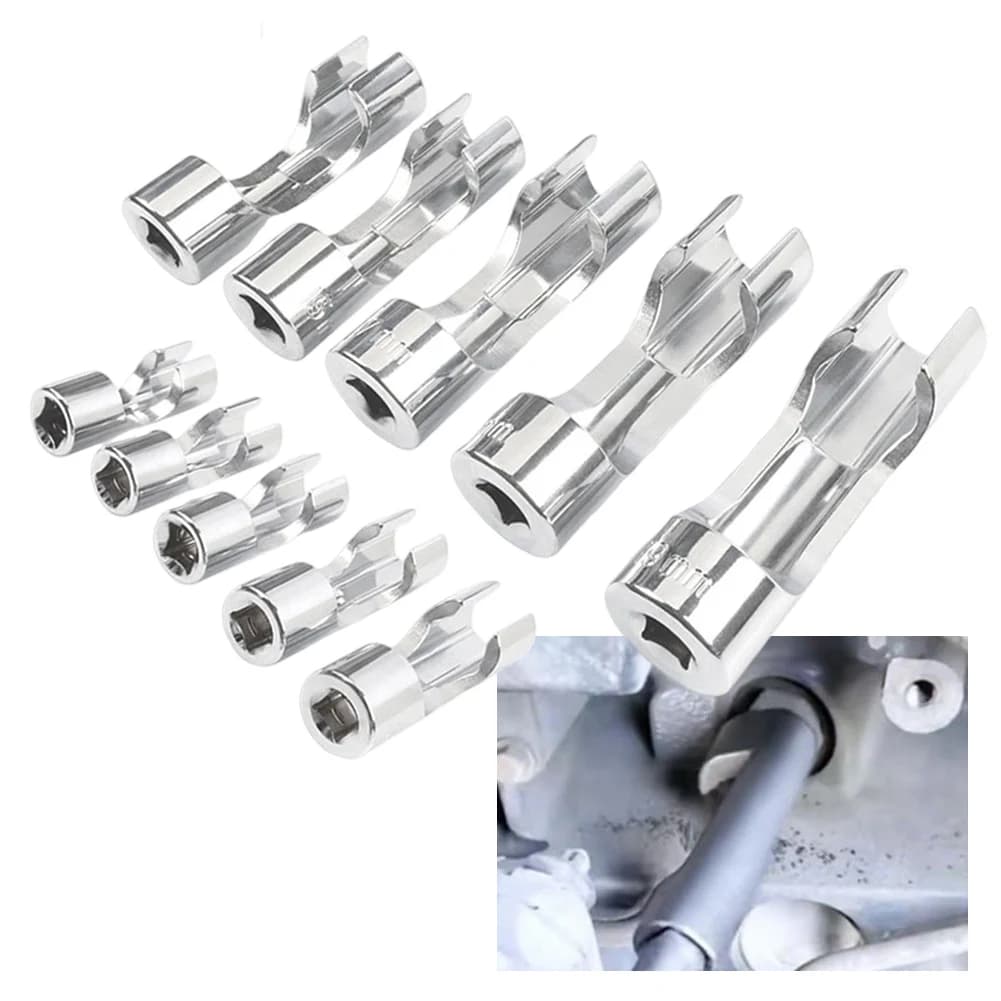 1 pz. Set di chiavi a bussola da 10-19 mm 3/8 pollici per iniettori diesel, per dadi di unione e smontaggio tubi olio, attrezzo manuale
