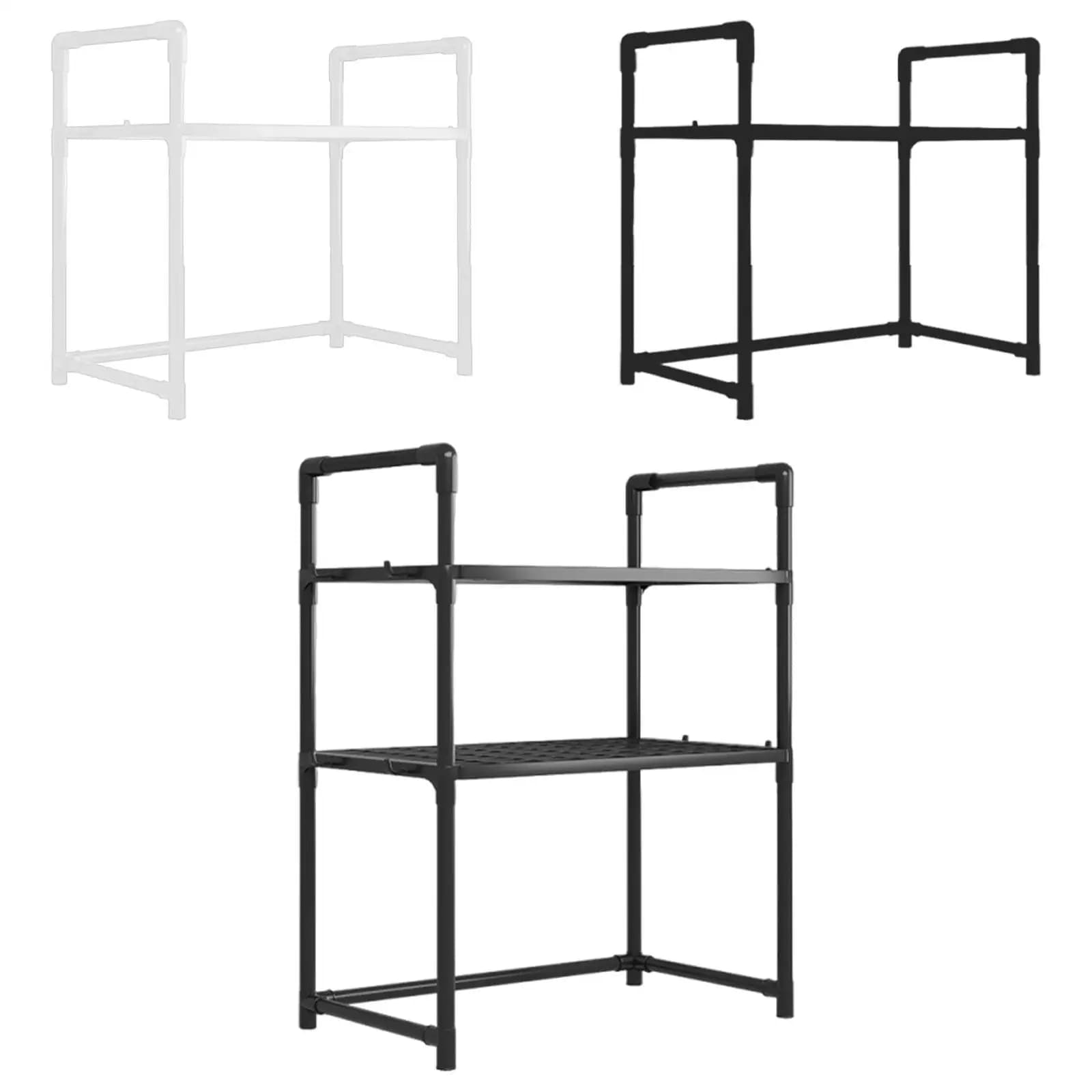 Countertop Microwave Rack Shelf Organizer Multifunction Storage Cabinet Shelf for Household Utensils Kitchen Workspace