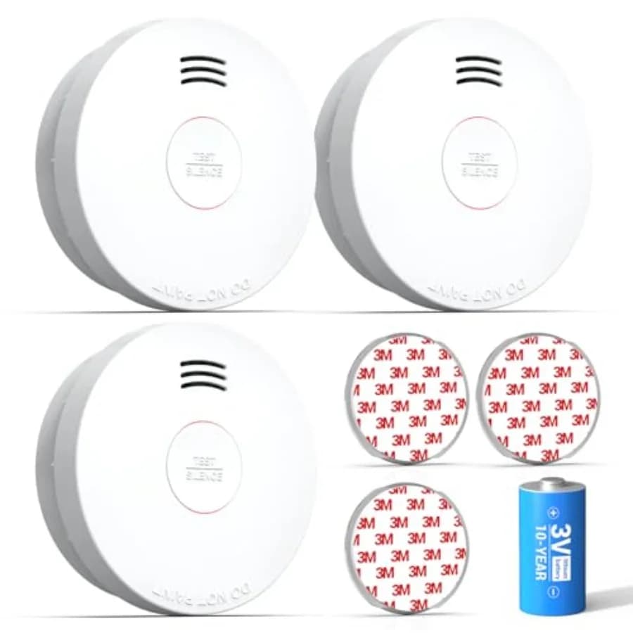 Rilevatore di Fumo con Batteria da 10 Anni e Sensore Fotoelettrico, Allarme Antincendio con Avviso di Batteria Scarica e Guasto per Casa