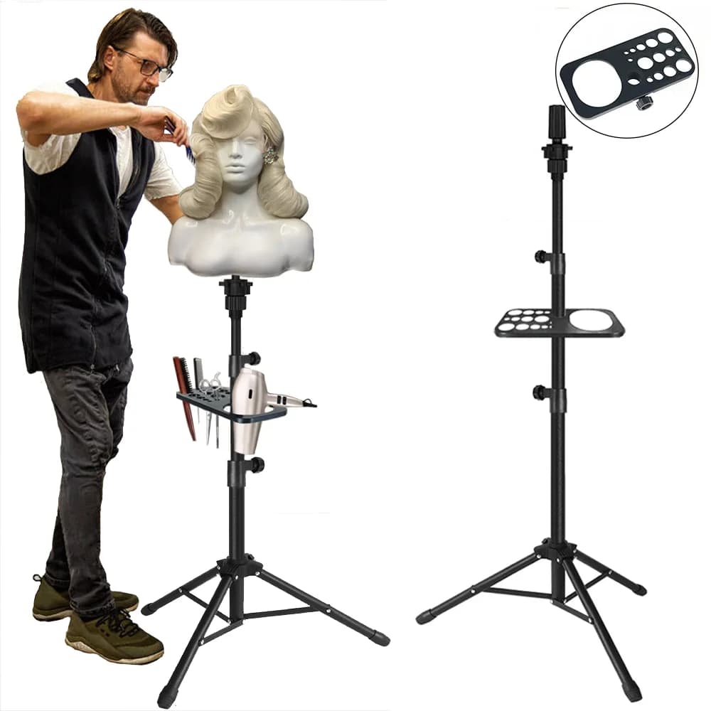 Supporto per Parrucche Professionale da 50 Pollici, Regolabile, Ottimo per lo Styling delle Parrucche, Offre un Supporto Stabile per Teste di Manichini