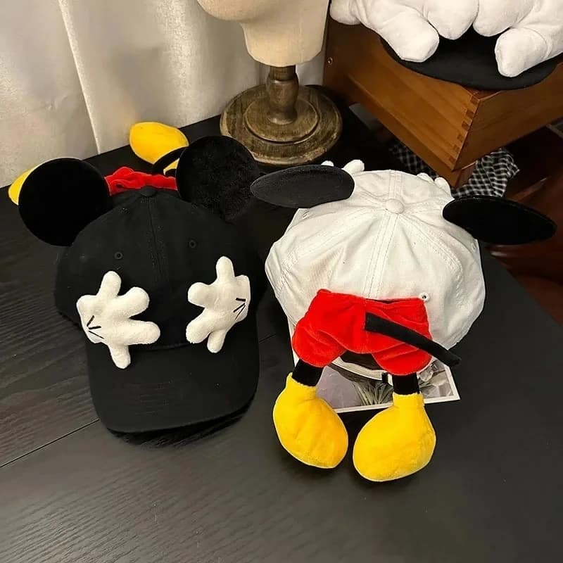 Mickey Mouse DSN Baseball Cap Cute Mickey Small Palm Doll Sun Protection Peaked Cap Kawaii Cartoon Mickey Ears Sun Hat