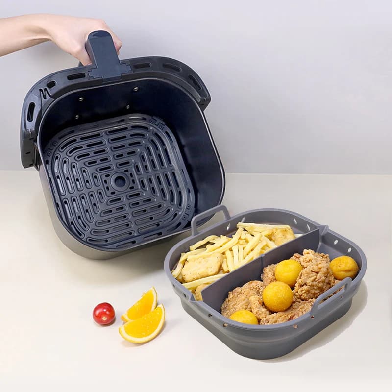 Silicone Square Cover Reusable for Air Fryer with Basket, Easy to Clean, Suitable for 5.8-8 Qt, Safe for Microwave, 1 Piece