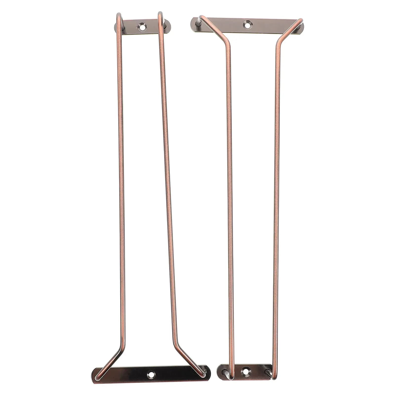 2 Pezzi Portabicchieri da Vino Sospeso Sotto Mensola in Ferro, Porta Calici Capovolti, Organizzatore per Bar, Cucina, Feste