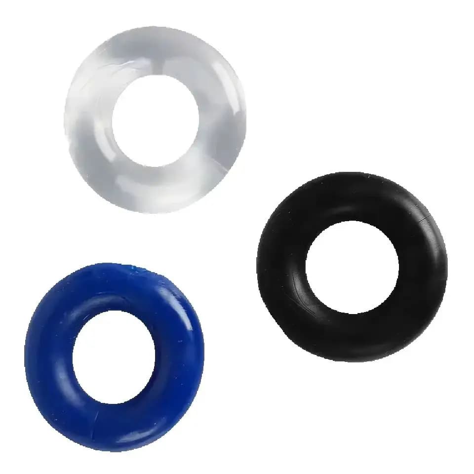 Cock Rings 3PCS Stretchy Stay Hard Beaded Lock Durable Silicone Penis Ring Sex Toys for Men Delay Ejaculation Scrotum Lock Ring