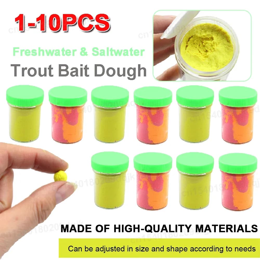 1-10 pz Esca per trota Pasta Esche per la pesca alla carpa Irresistibile Profumo e sapore Esche per pesci morbidi Materiale Forme galleggianti colorate Richiamo