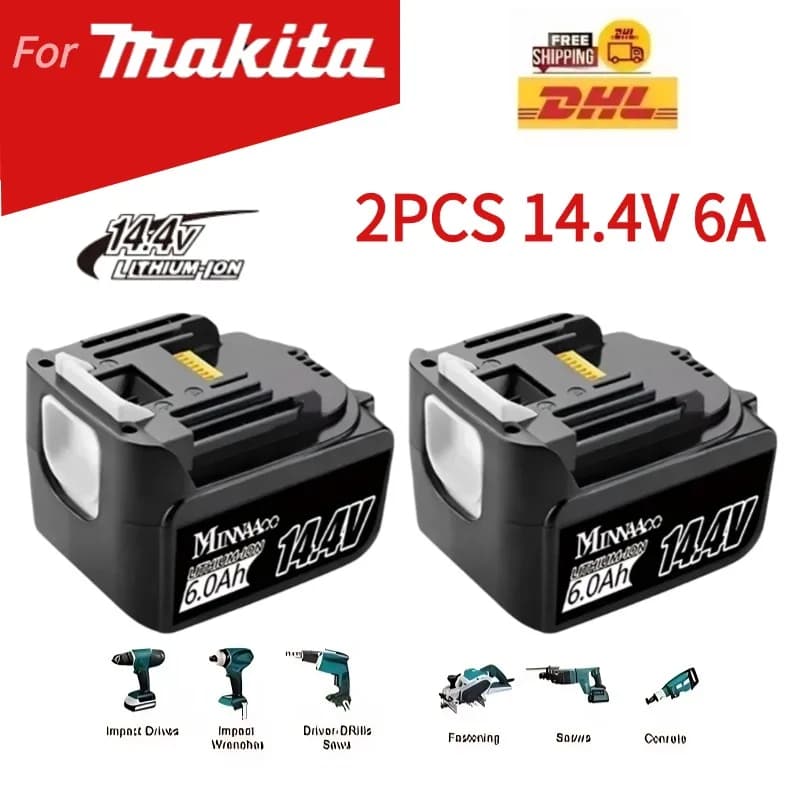 🏅 Nuovo originale da 14,4 V per utensili elettrici Makita 6.0Ah BL1460 BL1430 1415 194066-1,6.0Ah batterie ricaricabili agli ioni di litio Makita