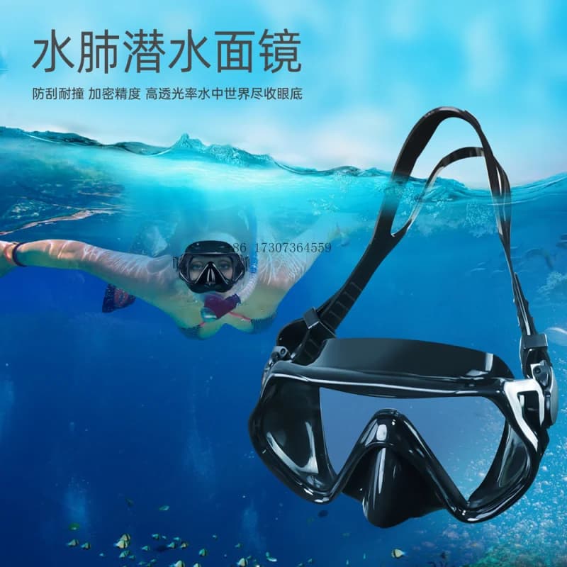 Integrated Underwater Mask Adult Divers Snorkeling Silicone Swimwear Snorkeling Deep Diving Mask Factory Direct Sales