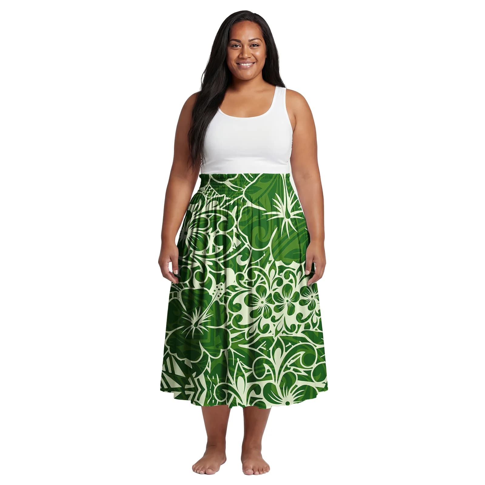 Nuove Gonne Eleganti Oversize da Donna con Elastico in Vita Personalizzato, Stile Samoano Polinesiano, per Feste e Cerimonie - Collezione Primavera 2026