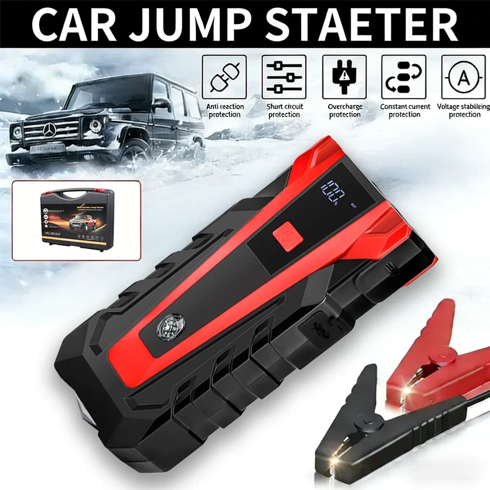 Avviatore di Emergenza per Auto 12V 3000A, Caricabatterie Portatile, Dispositivo di Avviamento Rapido per Auto