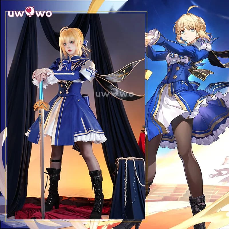 UWOWO Saber Cosplay Collab Serie: Gioco Honkai: Star Rail × Fatee/stayy night Collab Saber Costume Cosplay S-XXL Halloween Cos